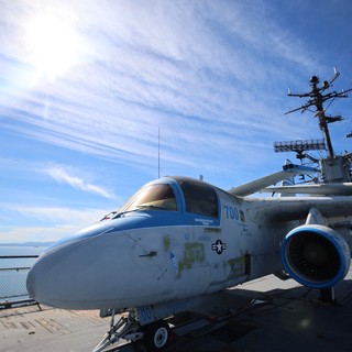 Naval Fighter Jet on USS Hornet Flight Deck