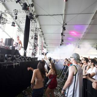 Smoke-filled stage at Coachella music festival