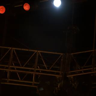 Red Spotlight Illuminating the Night Stage