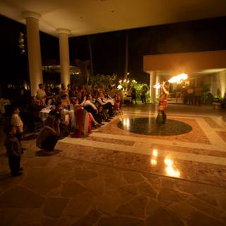 Igniting the Night: A Fire Show at a Hawaiian Wedding