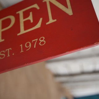 Vintage Red Open Sign Established 1978