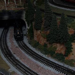 Model Train in Scenic Railroad Diorama