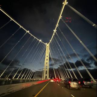 Illuminated San Francisco Bay Bridge at Night