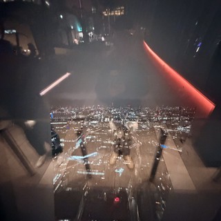 Double Exposure Night View Over London Cityscape