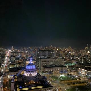 Aerial View of San Francisco's Metropolis at Night