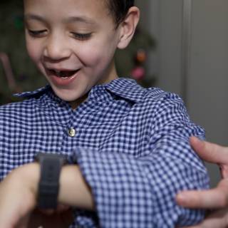 Happy Boy with Wristwatch