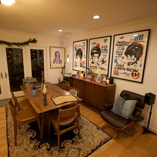 Mid-Century Modern Dining Room with Retro Pop Art Decor