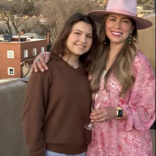 Two Women Rocking Their Pink Hats in Santa Fe