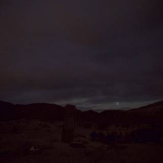 Night Sky over Desert Mountain
