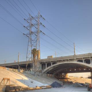 Construction Work on the Bridge Over the LA River