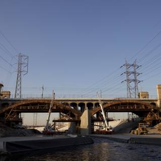 Overpass and Power Lines on the LA River