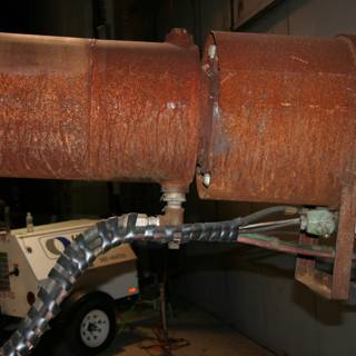 Rusty Pipe with Attached Hose