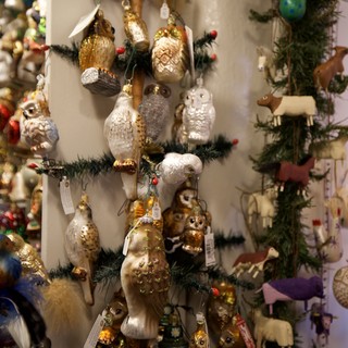 Ornate Animal-Themed Christmas Ornament Display Tower
