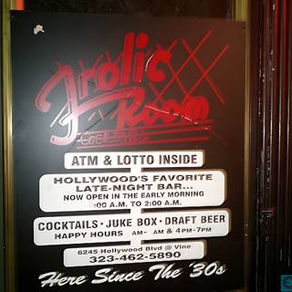 Hollywood Club Sign with ATM & Lotto Inside