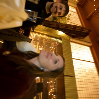 Election Night Joy at a Warmly Lit Restaurant
