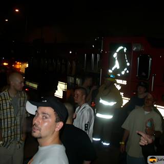 Firefighters and Community Members Gather for Nighttime Demonstration