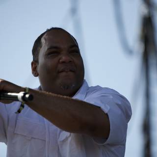 Vincent Mason Performing with Microphone at Coachella 2010