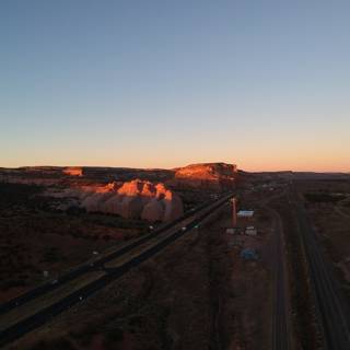 Aerial View of the Canyon at Sunset