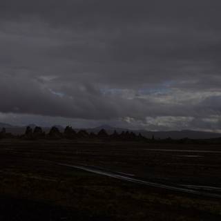 Majestic View of a Dark Sky over a Desert Landscape