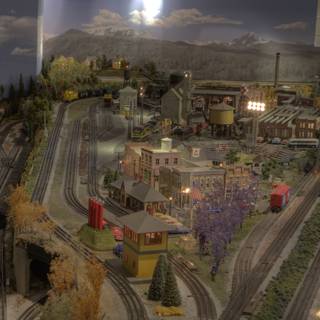 Toy Train in a Miniature Metropolis