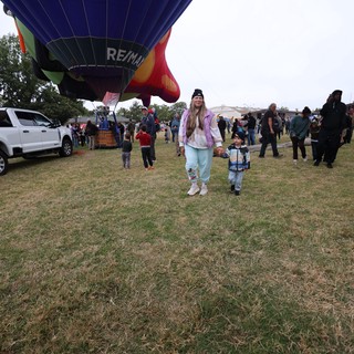 Mother and Child at Hot Air Balloon Festival