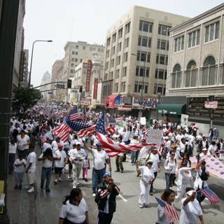 American Flag Parade in the City