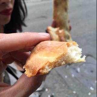 Bread break on Tbilisi road