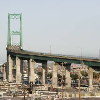 Sky-high bridge over urban metropolis
