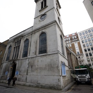 Historic Church Tower Rising Above London Streets