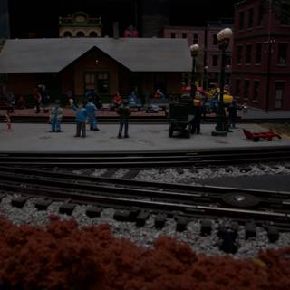 Miniature Train Station Scene