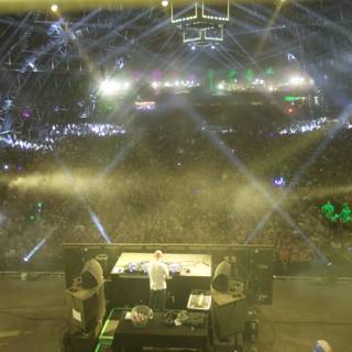 Lights Illuminate the Concert Crowd