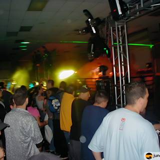 Nightclub party with a crowd and DJ