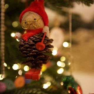 Handmade Pine Cone Santa Christmas Tree Ornament