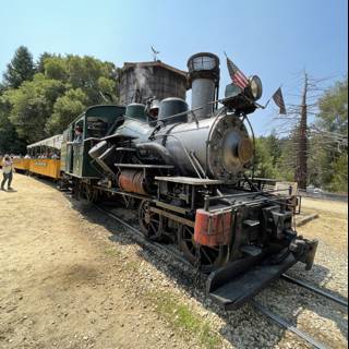 Classic Locomotive on the Railroad Tracks