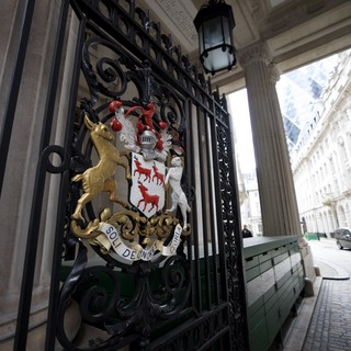 Heraldic Coat of Arms on Ornate Iron Gate in London
