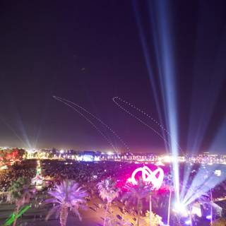 Lights ablaze Caption: The mesmerizing stage lights adding an unparalleled aura to the night of Coachella 2014.