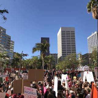 Protesters Gather in Downtown LA