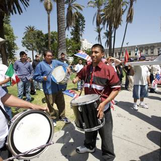 Mayday Drummer Leads the Parade