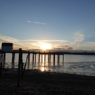 Serene Sunset over the Pier