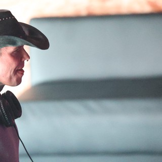 Tattooed DJ in Cowboy Hat at Wobbleland Festival