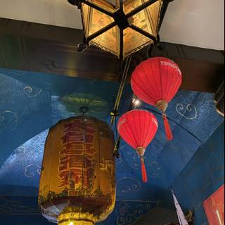 Illuminated Ceiling of Chinese Lanterns in San Francisco