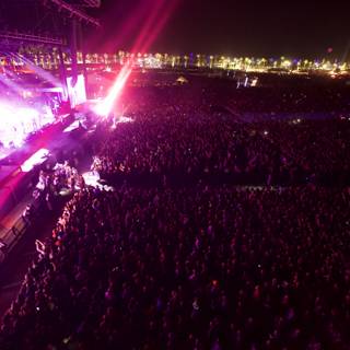 Lights Illuminating the Crowd at Coachella Concert