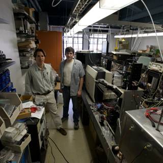 Two Men Conducting Research in a High-Tech Lab