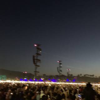 Nighttime Crowd at Music Festival