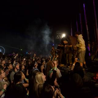 Coachella concertgoers create a smoky haze