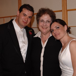 Bride and Groom Celebrate with Family at Wedding