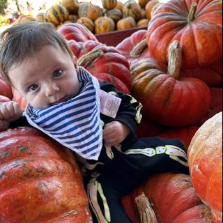 Baby Wesley's Pumpkin Pile Fun