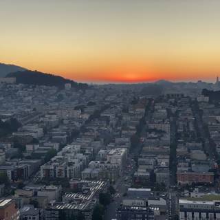 San Francisco Skyline Glowing in Sunset