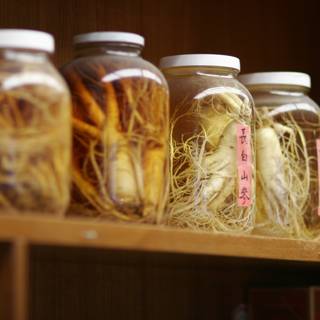Assorted Roots in Jars