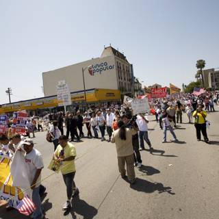 May Day Protesters Marching through the City